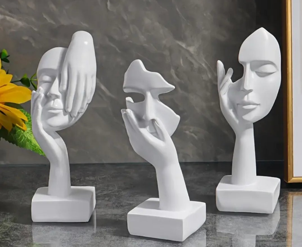 3pcs Elegant Thinker Statue