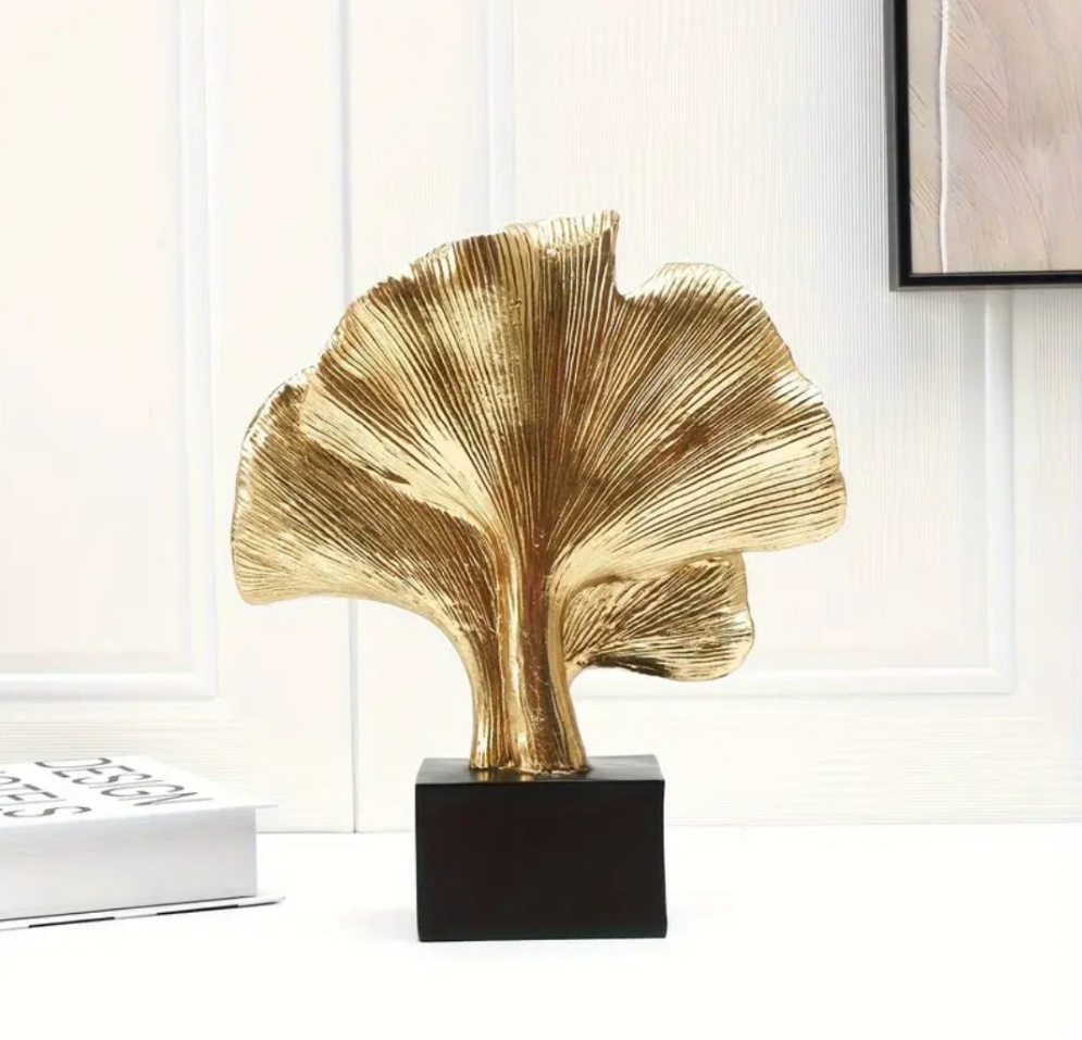 Resin Ginkgo Leaf Figurine