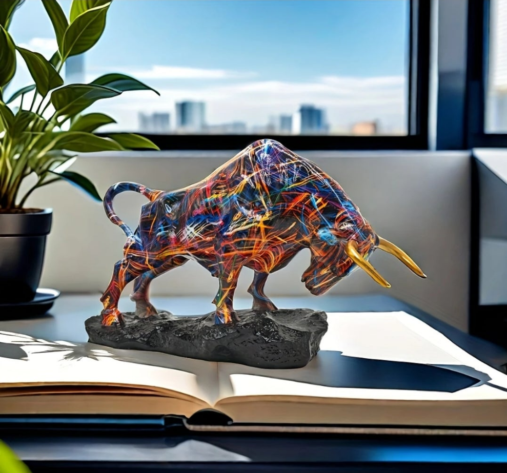 Elegant Bronze Bull Statue